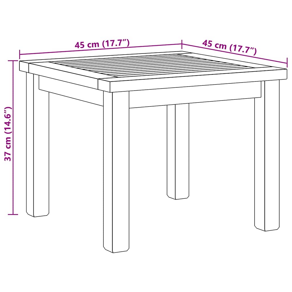 Salontafel Bruin 45 x 45 x 36 cm Massief Teakhout is nu te koop bij PeponiXL, paradijselijk wonen!