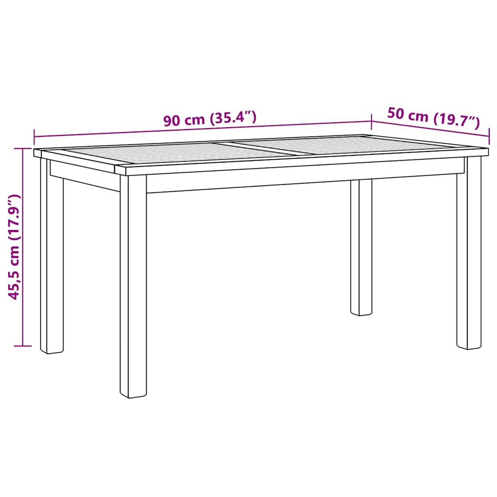 Salontafel Bruin 90 x 50 x 45,5 cm Massief Teakhout is nu te koop bij PeponiXL, paradijselijk wonen!