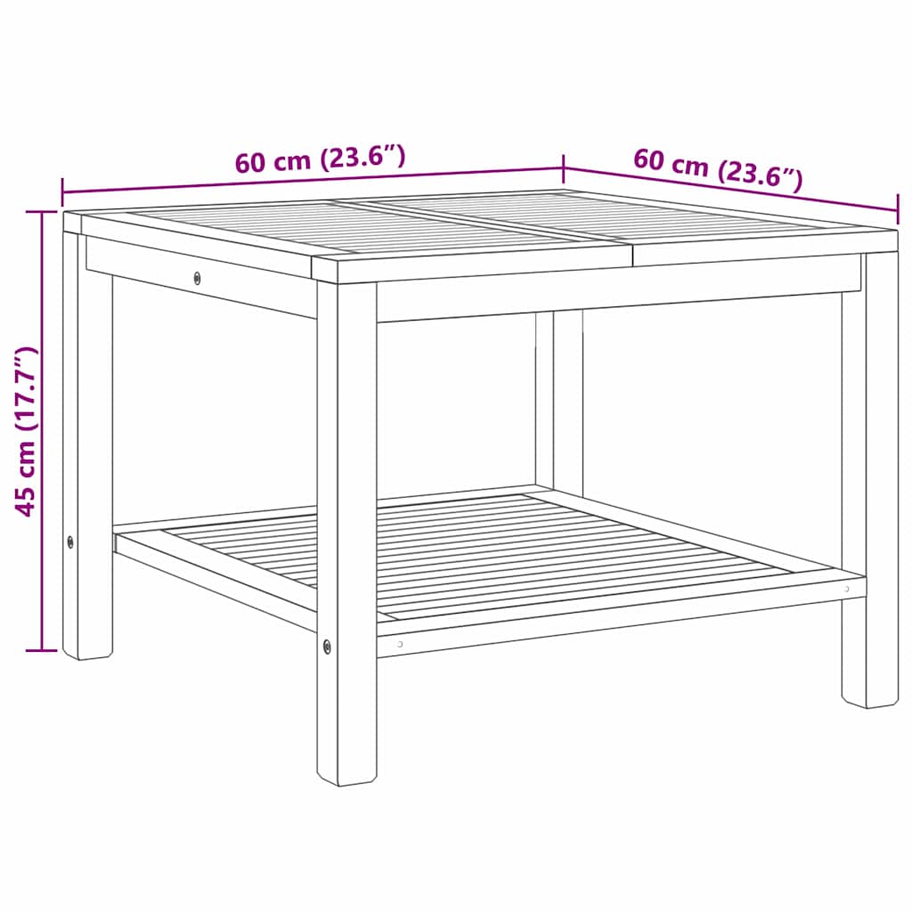 Salontafel met opslag Bruin 60 x 60 x 45 cm Massief Teakhout is nu te koop bij PeponiXL, paradijselijk wonen!