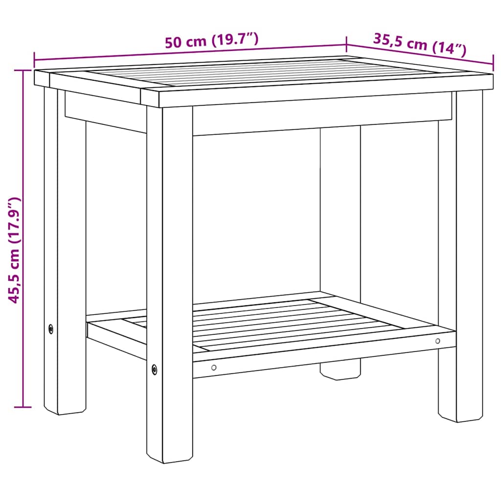 Salontafel met opslag Bruin 50 x 35 x 45 cm Massief Teakhout is nu te koop bij PeponiXL, paradijselijk wonen!