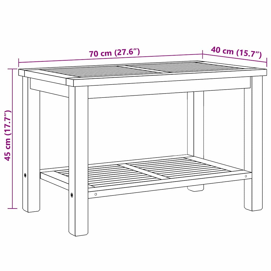 Salontafel met opslag Bruin 70 x 40 x 45 cm Massief Teakhout is nu te koop bij PeponiXL, paradijselijk wonen!