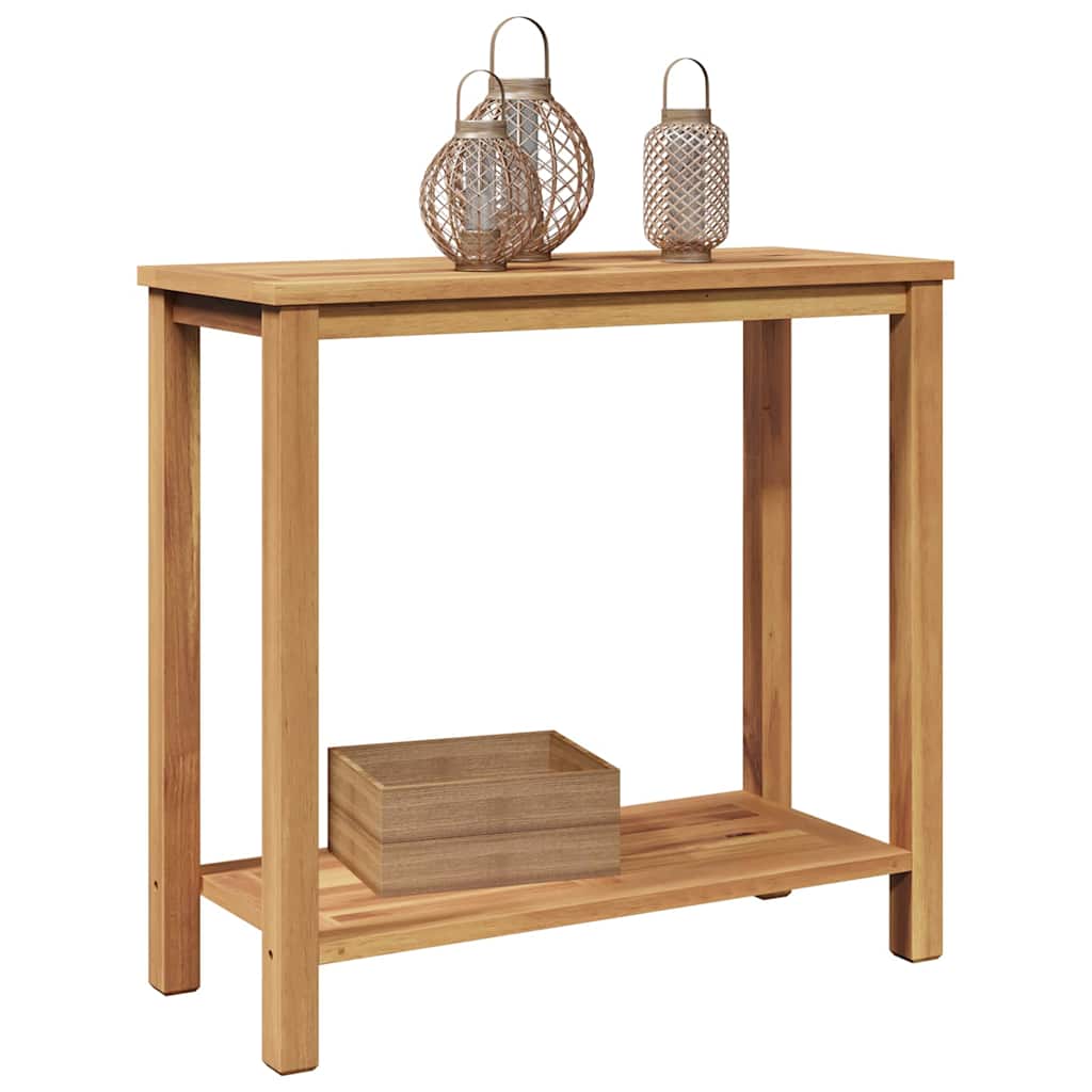 Wandtafel met opslag Bruin 80 x 35 x 75 cm Massief Teakhout is nu te koop bij PeponiXL, paradijselijk wonen!
