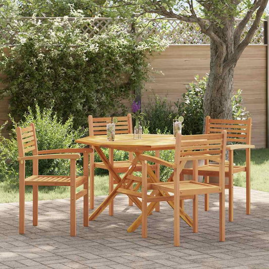 Stoel 4 pcs Bruin 56 x 55 x 90.5 cm Massief Teakhout is nu te koop bij PeponiXL, paradijselijk wonen!