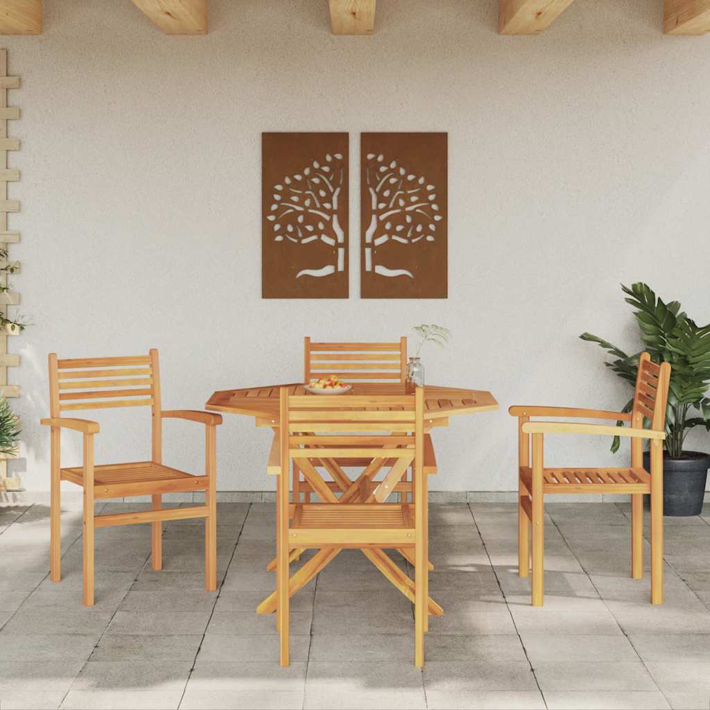 Stoel 4 pcs Bruin 56 x 55 x 90.5 cm Massief Teakhout is nu te koop bij PeponiXL, paradijselijk wonen!