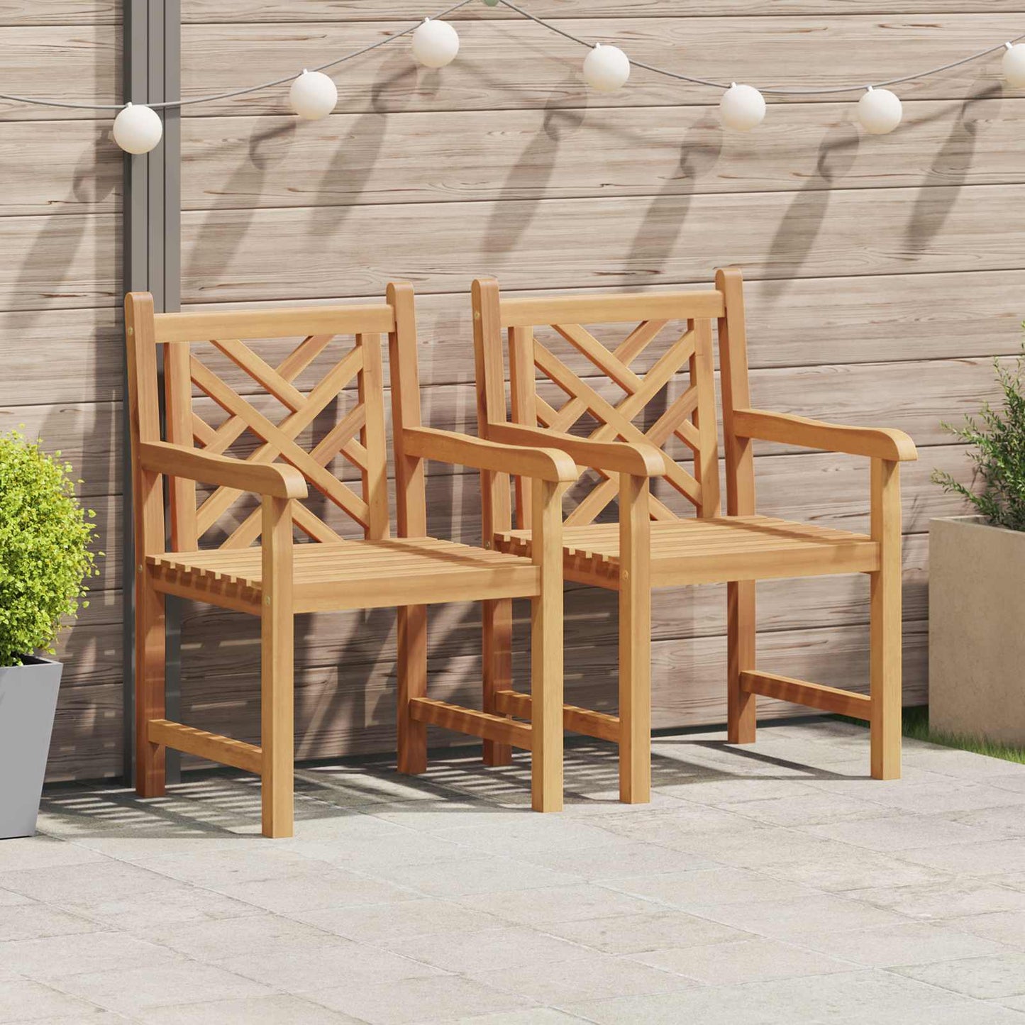 Tuinstoel 2 pcs 60 x 58 x 90 cm Massief Teakhout is nu te koop bij PeponiXL, paradijselijk wonen!
