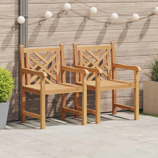 Tuinstoel 2 pcs 60 x 58 x 90 cm Massief Teakhout is nu te koop bij PeponiXL, paradijselijk wonen!