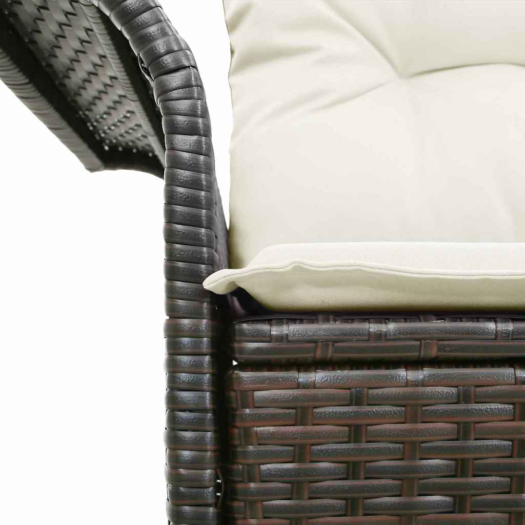 Tuinbank met kussen Bruin 141 x 62 x 69cm poly rattan is nu te koop bij PeponiXL, paradijselijk wonen!