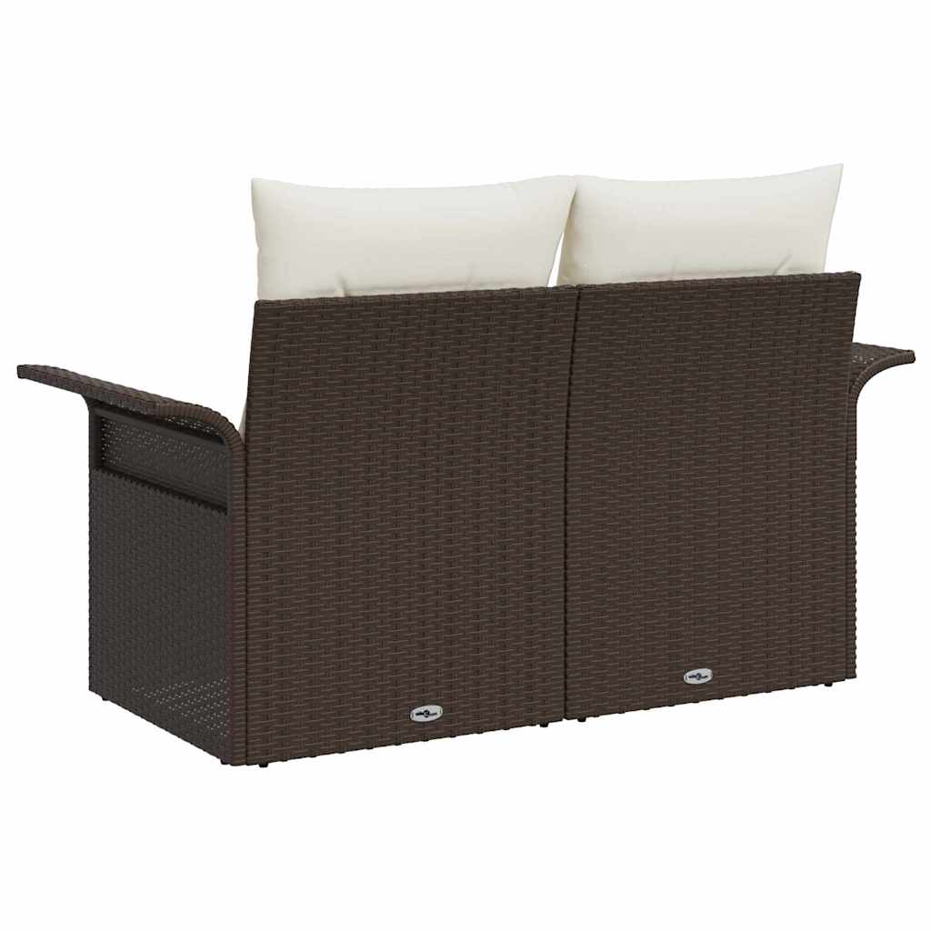Tuinbank met kussen Bruin 141 x 62 x 69cm poly rattan is nu te koop bij PeponiXL, paradijselijk wonen!