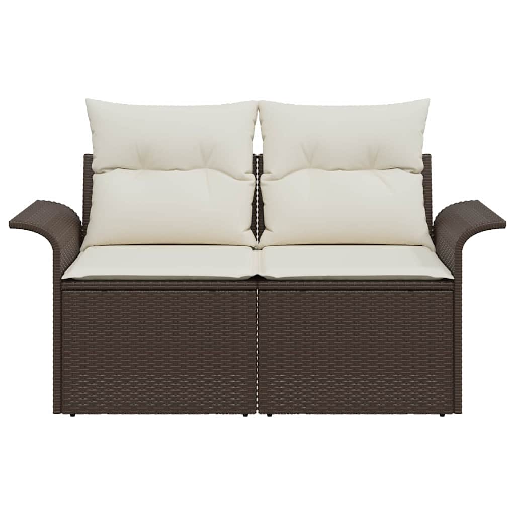Tuinbank met kussen Bruin 141 x 62 x 69cm poly rattan is nu te koop bij PeponiXL, paradijselijk wonen!