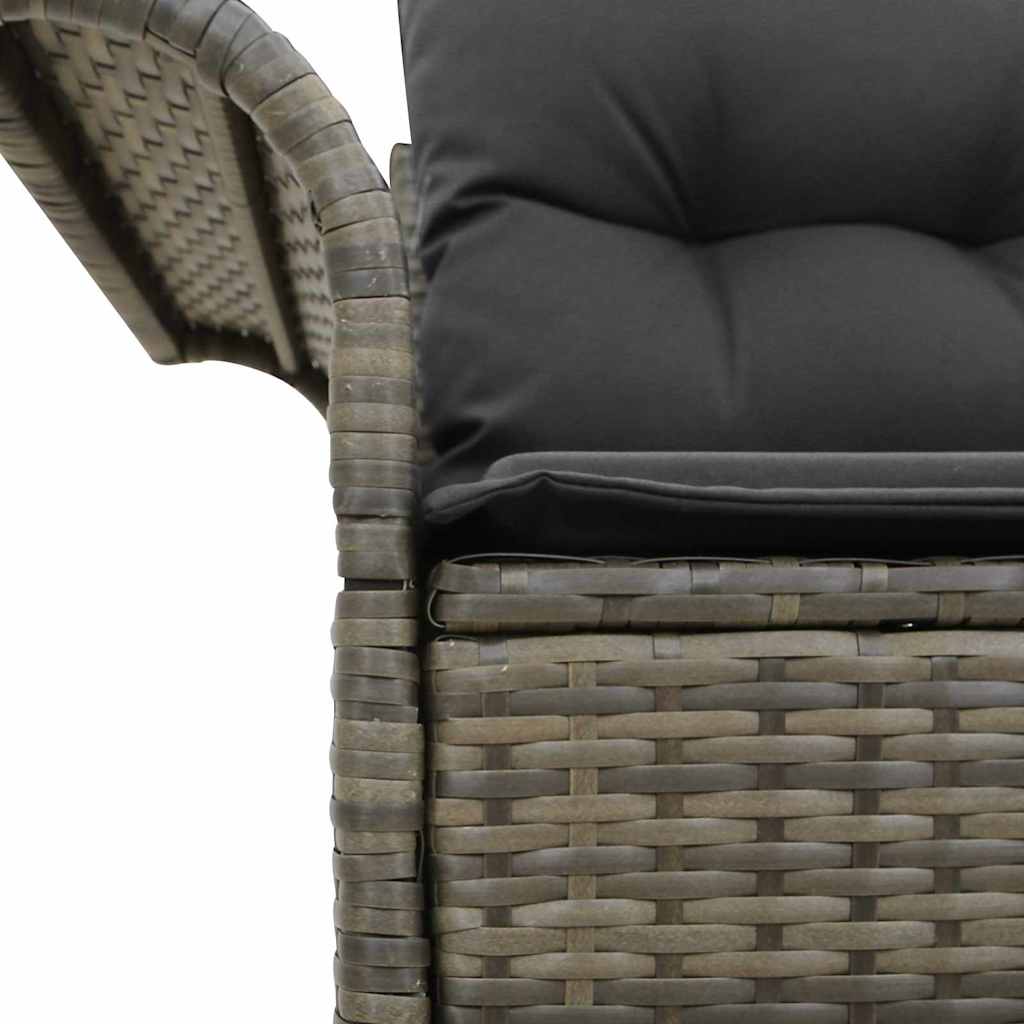Tuinbank met kussen Grijs 141 x 62 x 69cm poly rattan is nu te koop bij PeponiXL, paradijselijk wonen!