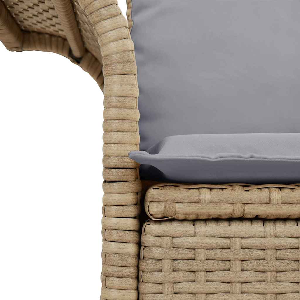 Tuinbank met kussen Beige 141 x 62 x 69cm poly rattan is nu te koop bij PeponiXL, paradijselijk wonen!