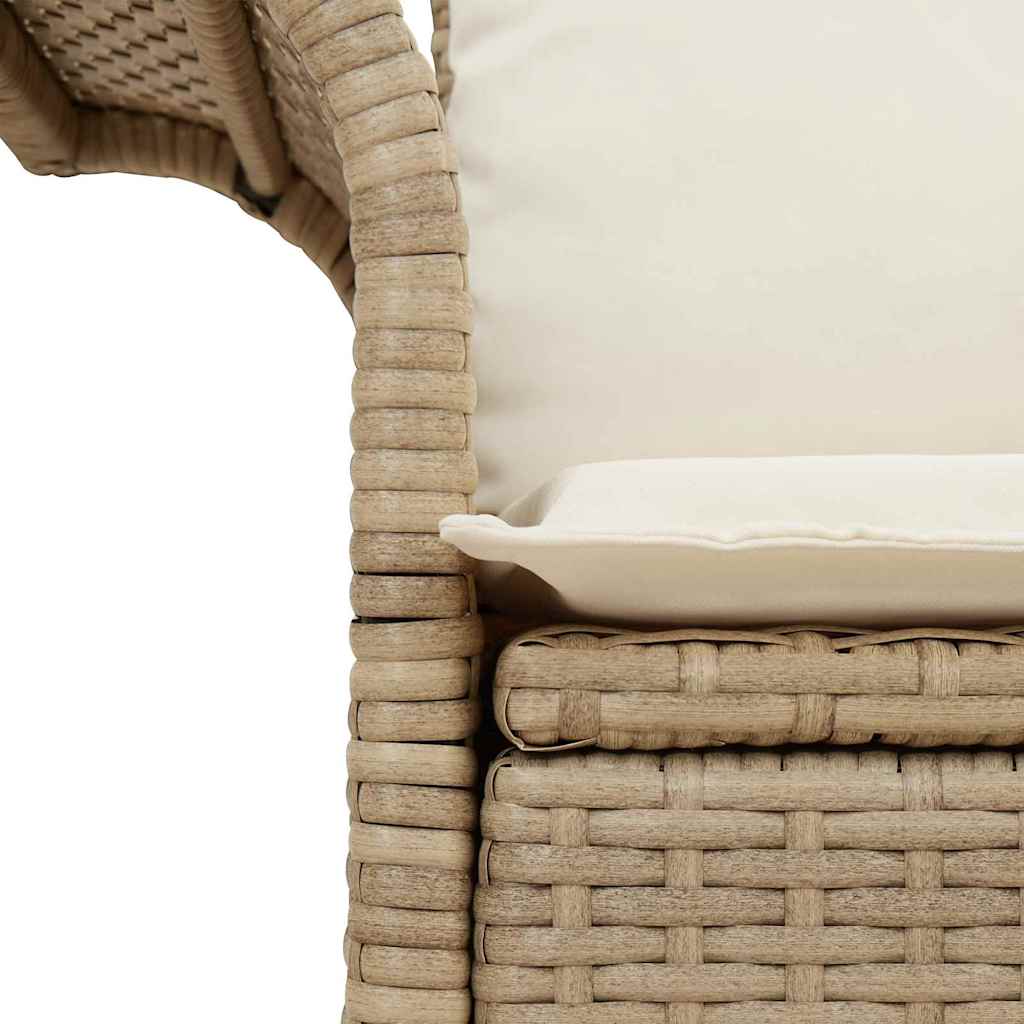 Tuinbank met kussen Beige 141 x 62 x 69cm poly rattan is nu te koop bij PeponiXL, paradijselijk wonen!