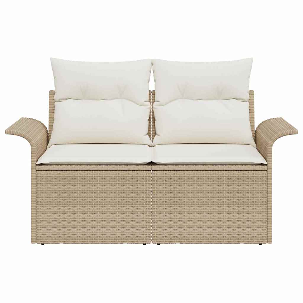 Tuinbank met kussen Beige 141 x 62 x 69cm poly rattan is nu te koop bij PeponiXL, paradijselijk wonen!
