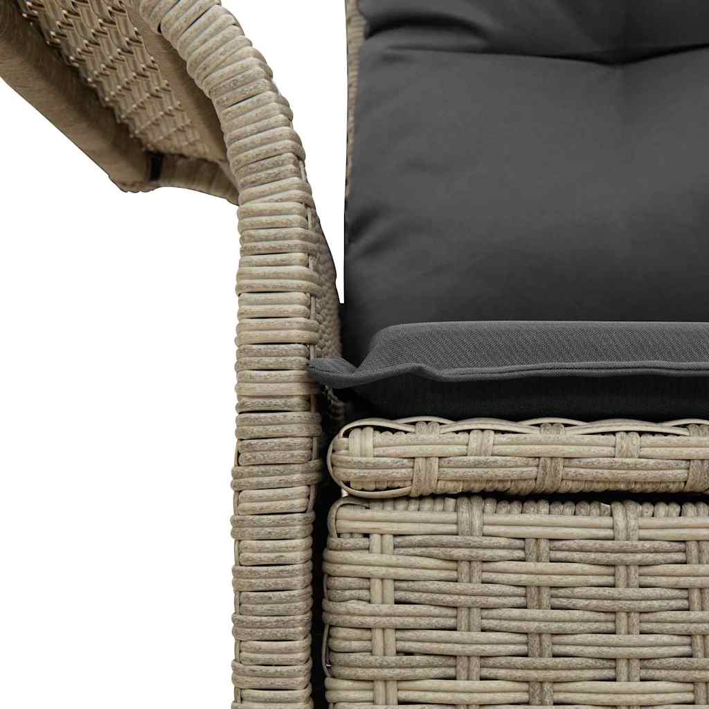 Tuinbank met kussen Lichtgrijs 141 x 62 x 69cm poly rattan is nu te koop bij PeponiXL, paradijselijk wonen!