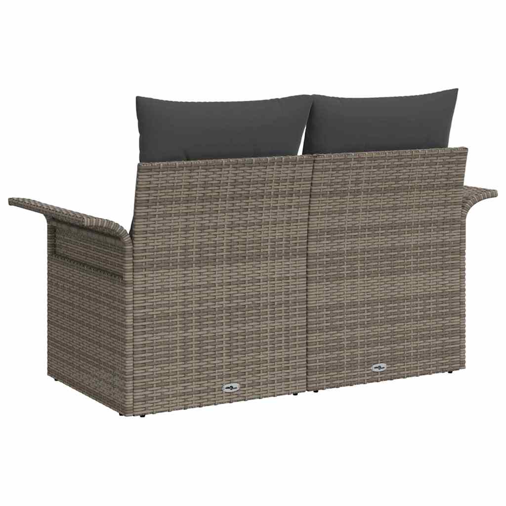 Tuinbank met kussen Grijs 141 x 62 x 69cm poly rattan is nu te koop bij PeponiXL, paradijselijk wonen!