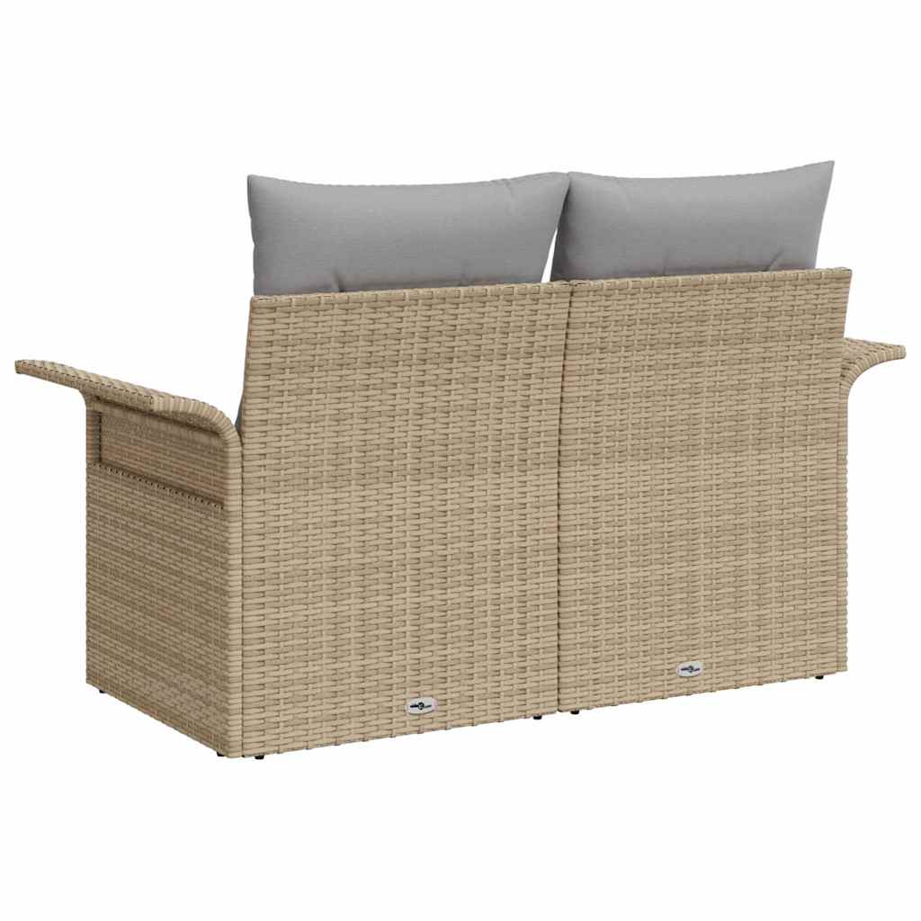 Tuinbank met kussen Beige 141 x 62 x 69cm poly rattan is nu te koop bij PeponiXL, paradijselijk wonen!