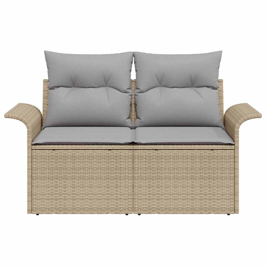 Tuinbank met kussen Beige 141 x 62 x 69cm poly rattan is nu te koop bij PeponiXL, paradijselijk wonen!