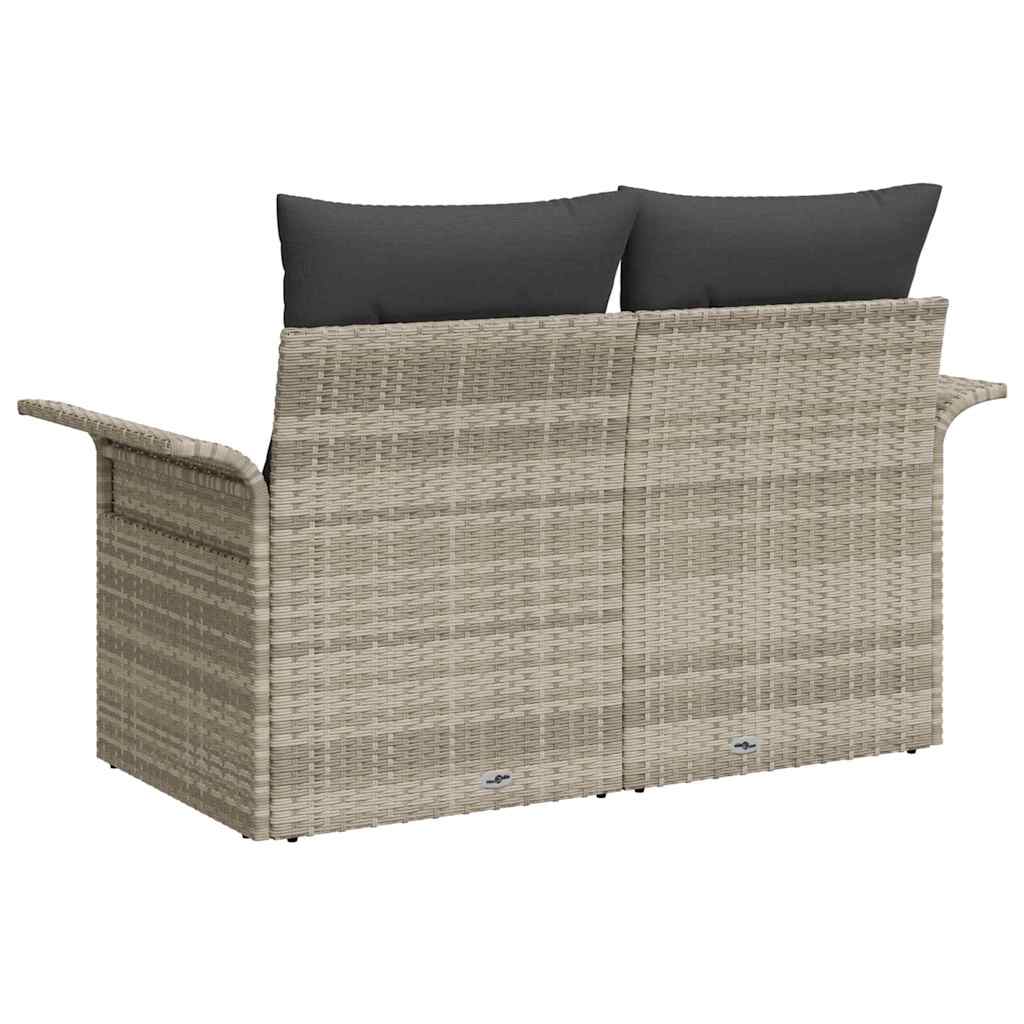 Tuinbank met kussen Lichtgrijs 141 x 62 x 69cm poly rattan is nu te koop bij PeponiXL, paradijselijk wonen!