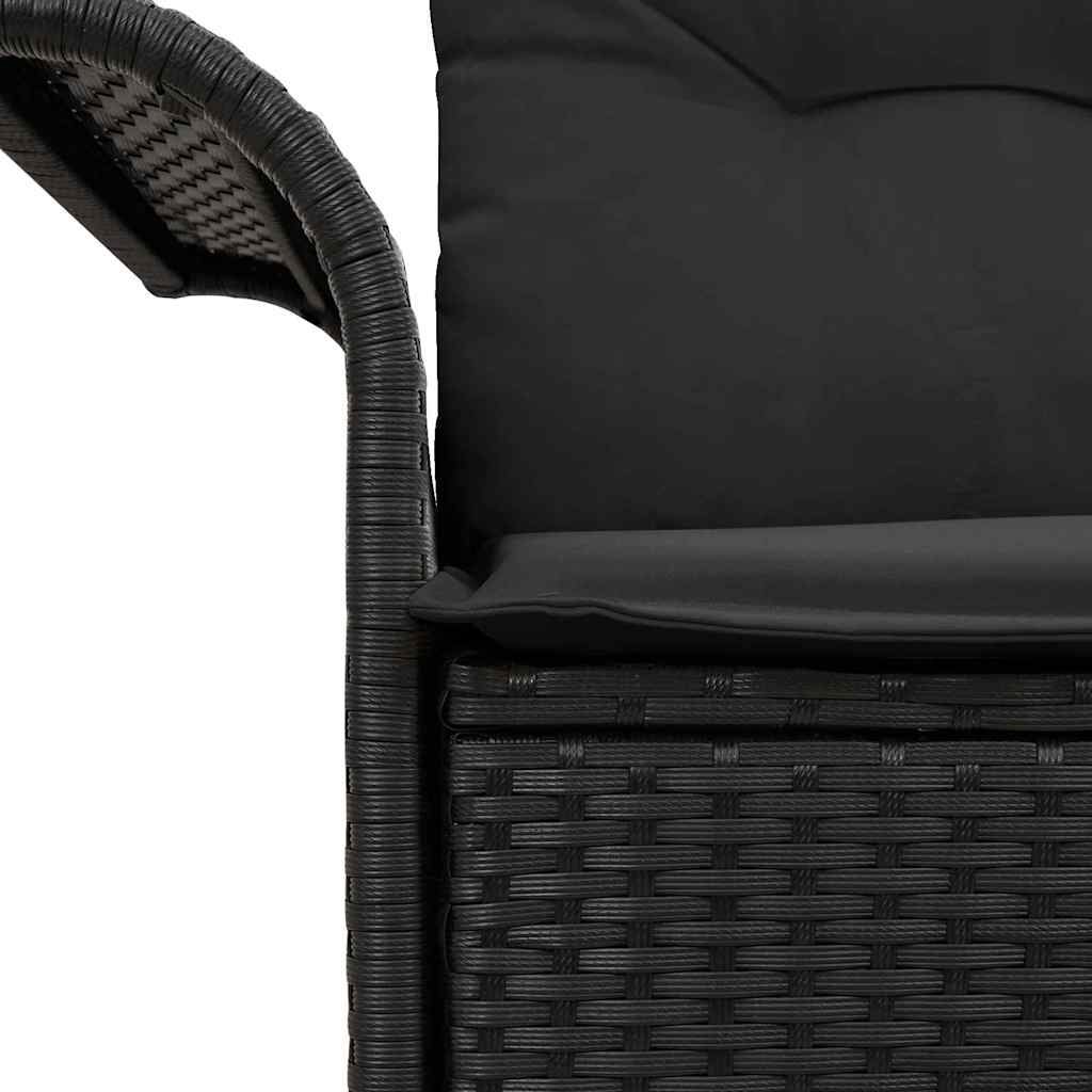 Tuinbank met kussen Zwart 141 x 62 x 69cm poly rattan is nu te koop bij PeponiXL, paradijselijk wonen!