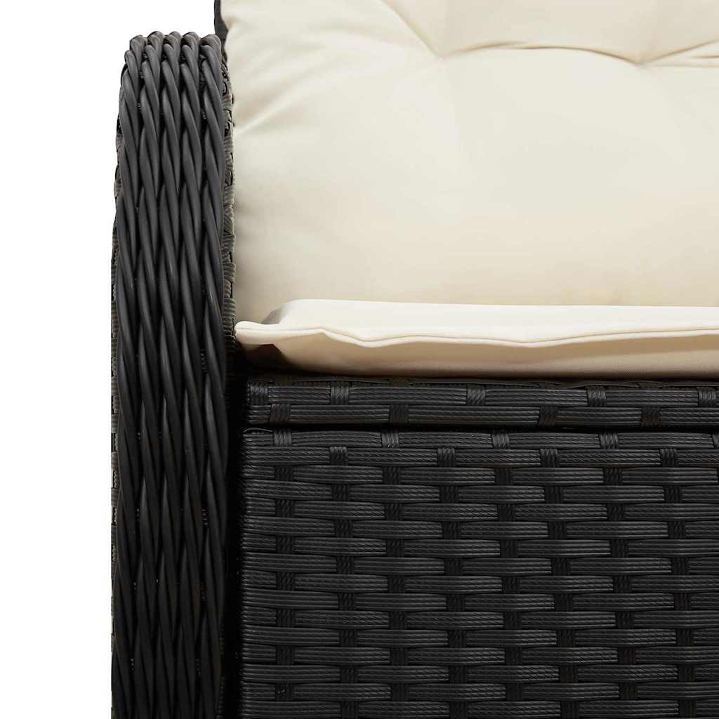 Tuinbank met kussen Zwart 121 x 62 x 69cm poly rattan is nu te koop bij PeponiXL, paradijselijk wonen!