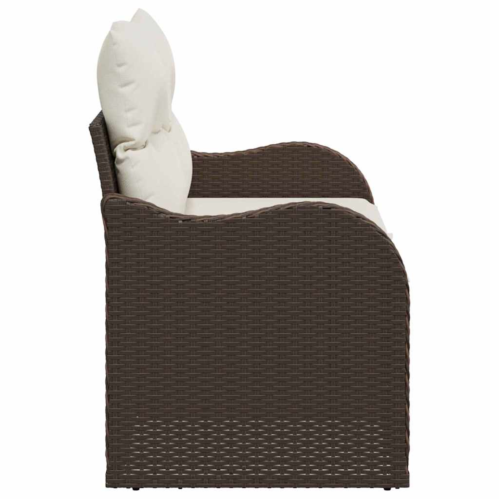 Tuinbank met kussen Bruin 121 x 62 x 69cm poly rattan is nu te koop bij PeponiXL, paradijselijk wonen!