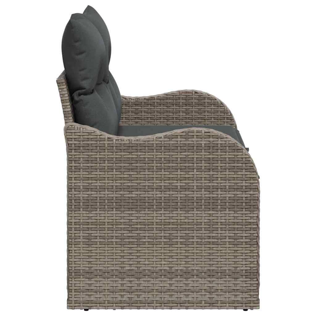 Tuinbank met kussen Grijs 121 x 62 x 69cm poly rattan is nu te koop bij PeponiXL, paradijselijk wonen!