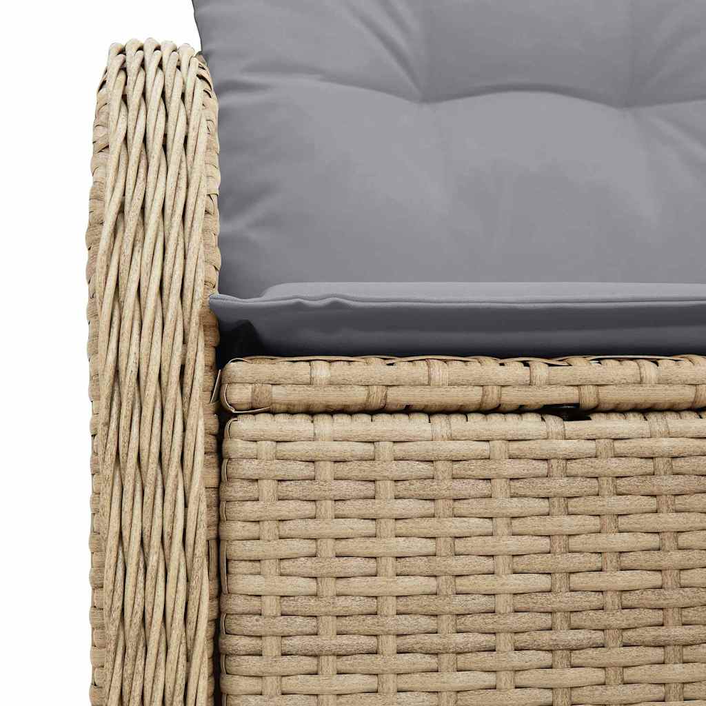 Tuinbank met kussen Beige 121 x 62 x 69cm poly rattan is nu te koop bij PeponiXL, paradijselijk wonen!