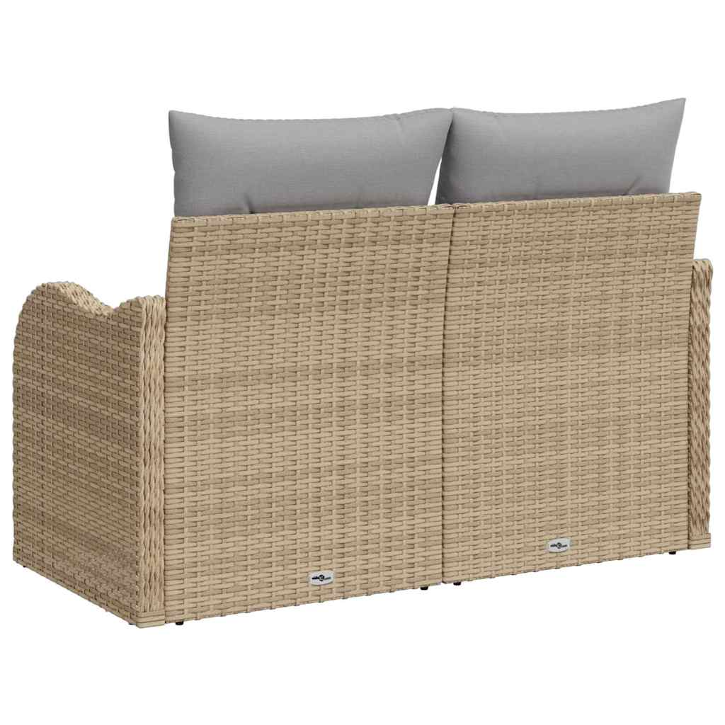 Tuinbank met kussen Beige 121 x 62 x 69cm poly rattan is nu te koop bij PeponiXL, paradijselijk wonen!