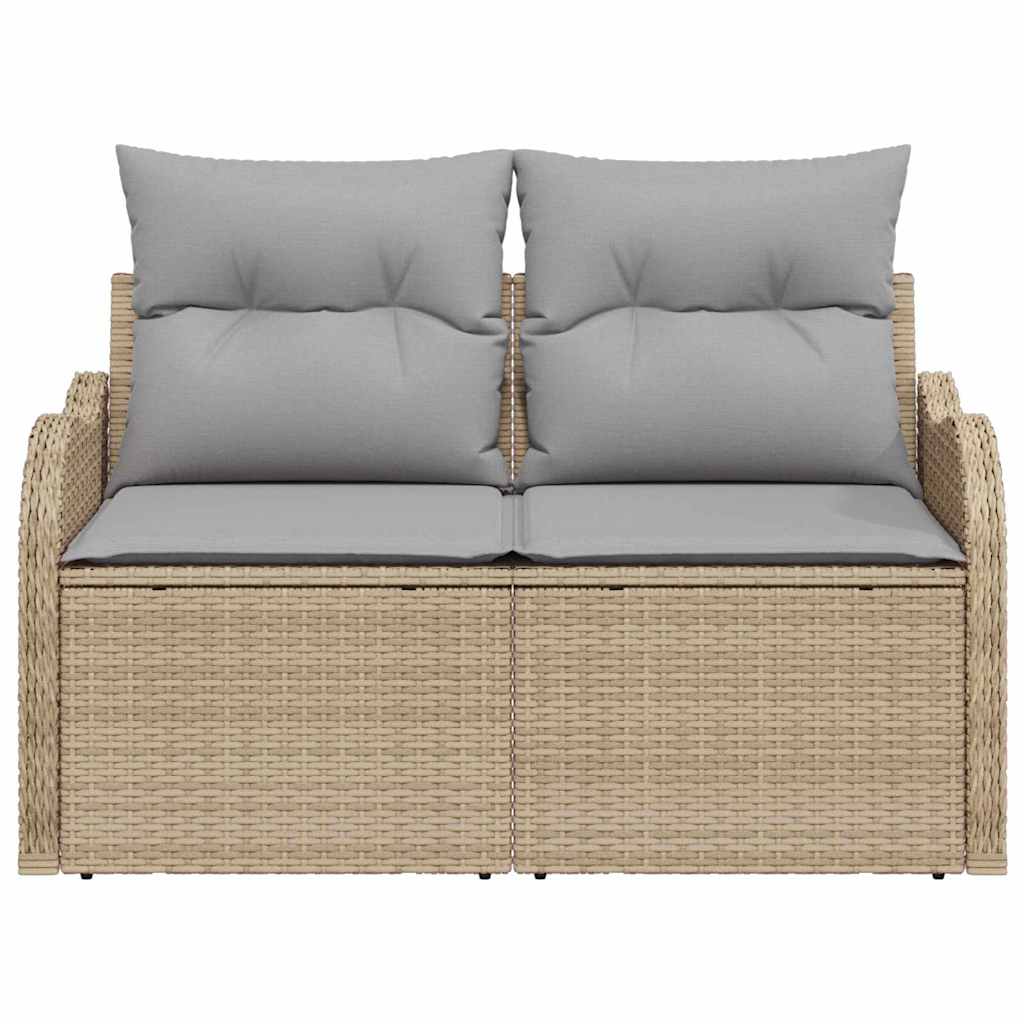Tuinbank met kussen Beige 121 x 62 x 69cm poly rattan is nu te koop bij PeponiXL, paradijselijk wonen!
