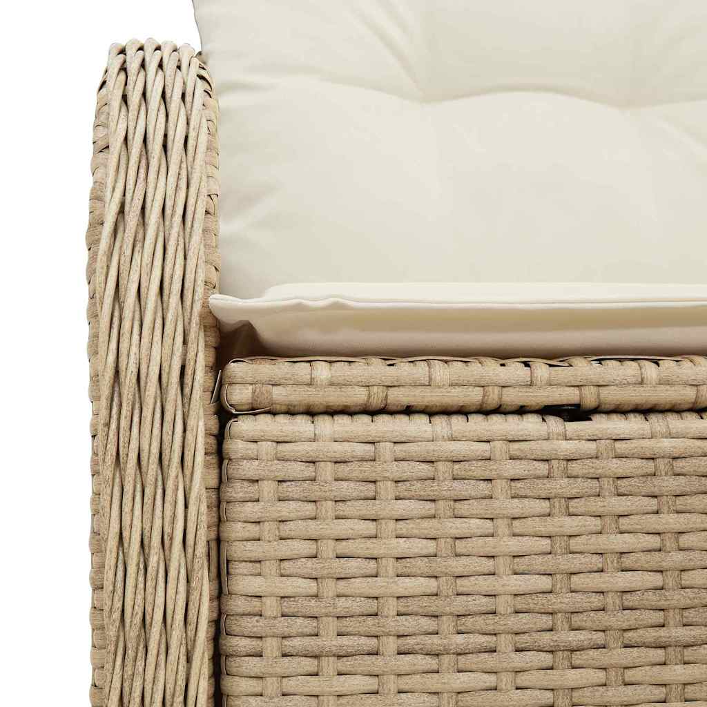 Tuinbank met kussen Beige 121 x 62 x 69cm poly rattan is nu te koop bij PeponiXL, paradijselijk wonen!