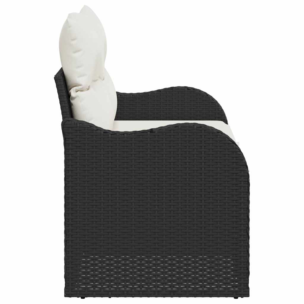 Tuinbank met kussen Zwart 121 x 62 x 69cm poly rattan is nu te koop bij PeponiXL, paradijselijk wonen!