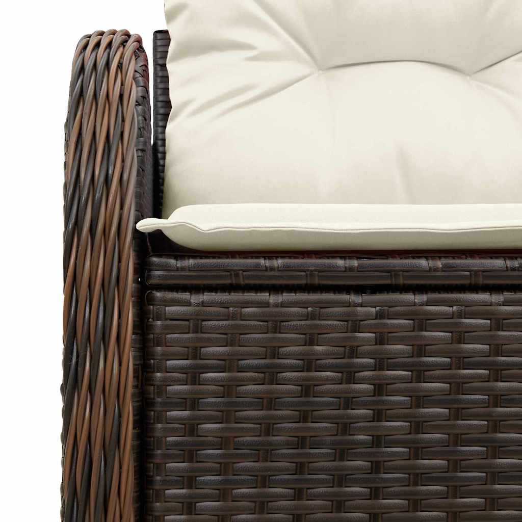 Tuinbank met kussen Bruin 121 x 62 x 69cm poly rattan is nu te koop bij PeponiXL, paradijselijk wonen!