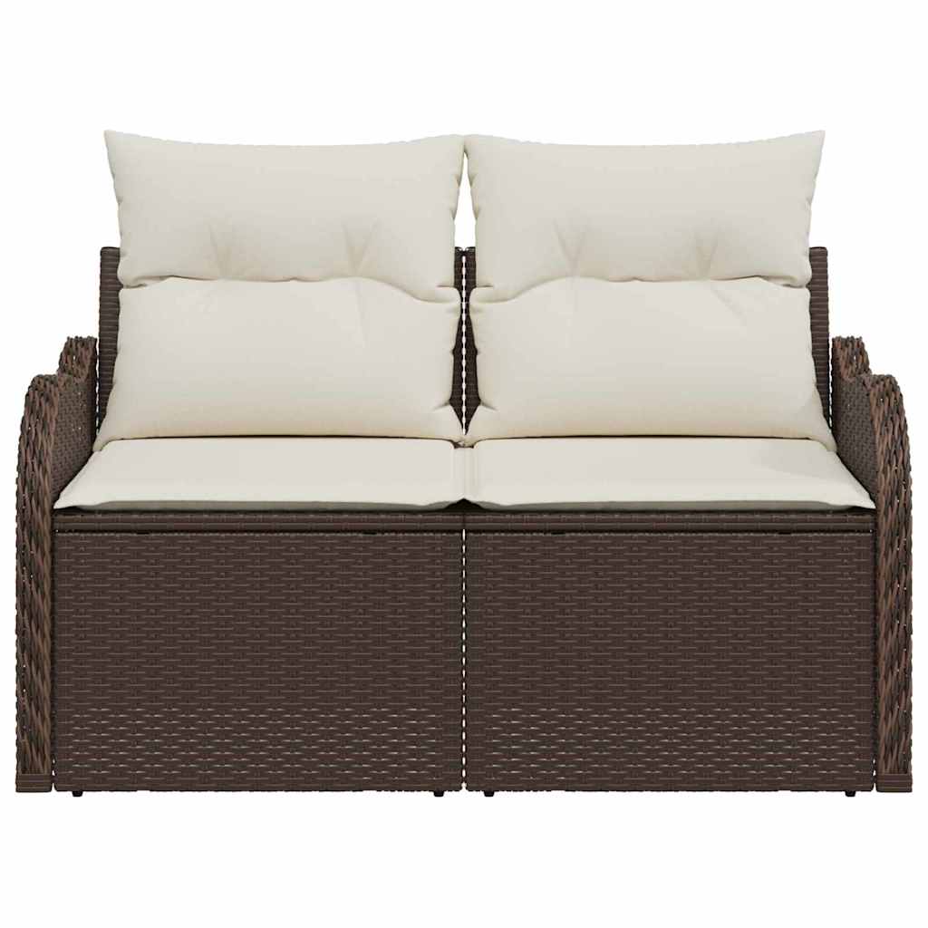 Tuinbank met kussen Bruin 121 x 62 x 69cm poly rattan is nu te koop bij PeponiXL, paradijselijk wonen!
