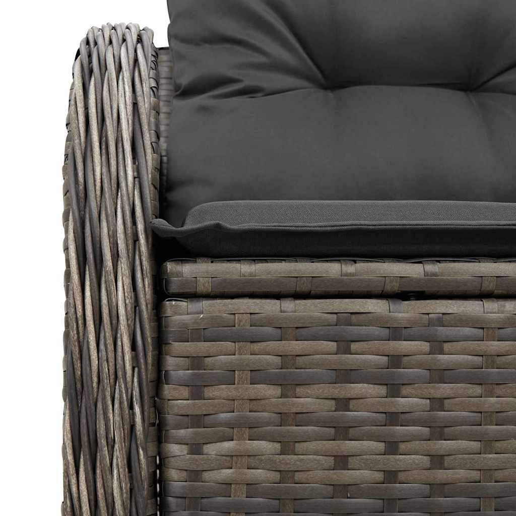 Tuinbank met kussen Grijs 121 x 62 x 69cm poly rattan is nu te koop bij PeponiXL, paradijselijk wonen!