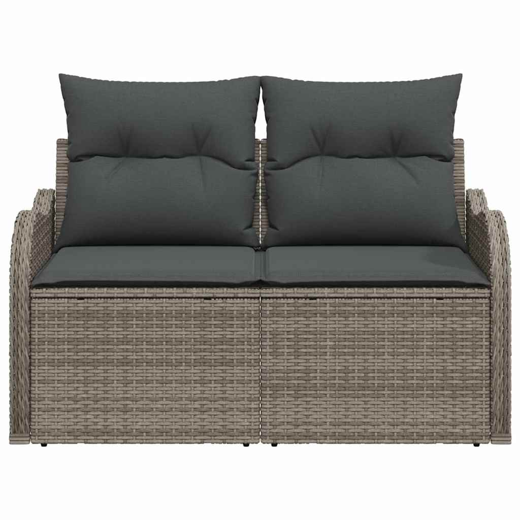 Tuinbank met kussen Grijs 121 x 62 x 69cm poly rattan is nu te koop bij PeponiXL, paradijselijk wonen!