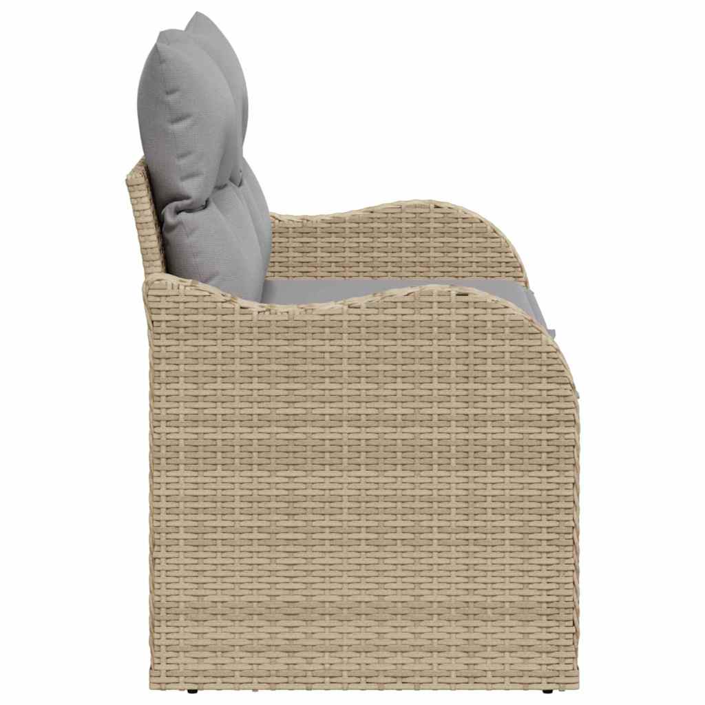 Tuinbank met kussen Beige 121 x 62 x 69cm poly rattan is nu te koop bij PeponiXL, paradijselijk wonen!