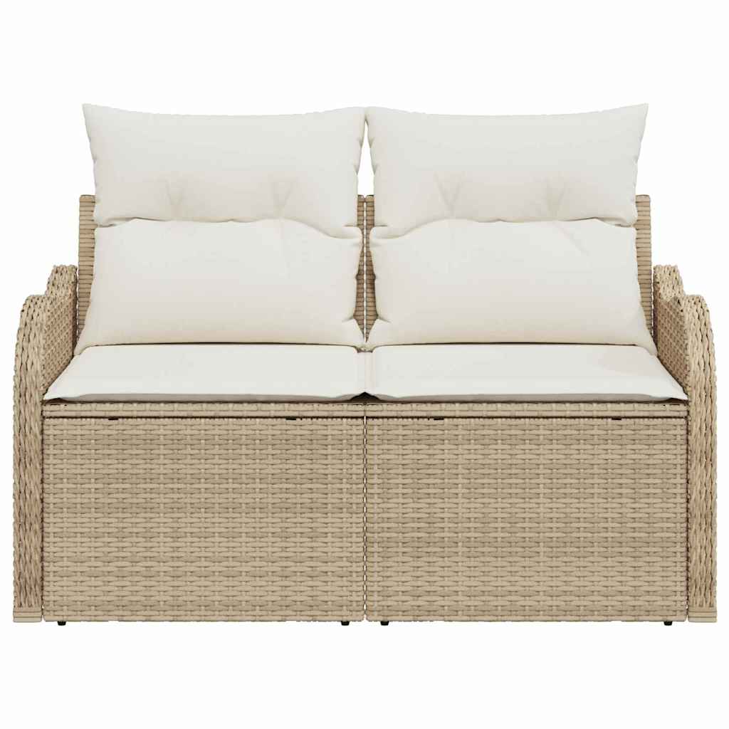 Tuinbank met kussen Beige 121 x 62 x 69cm poly rattan is nu te koop bij PeponiXL, paradijselijk wonen!