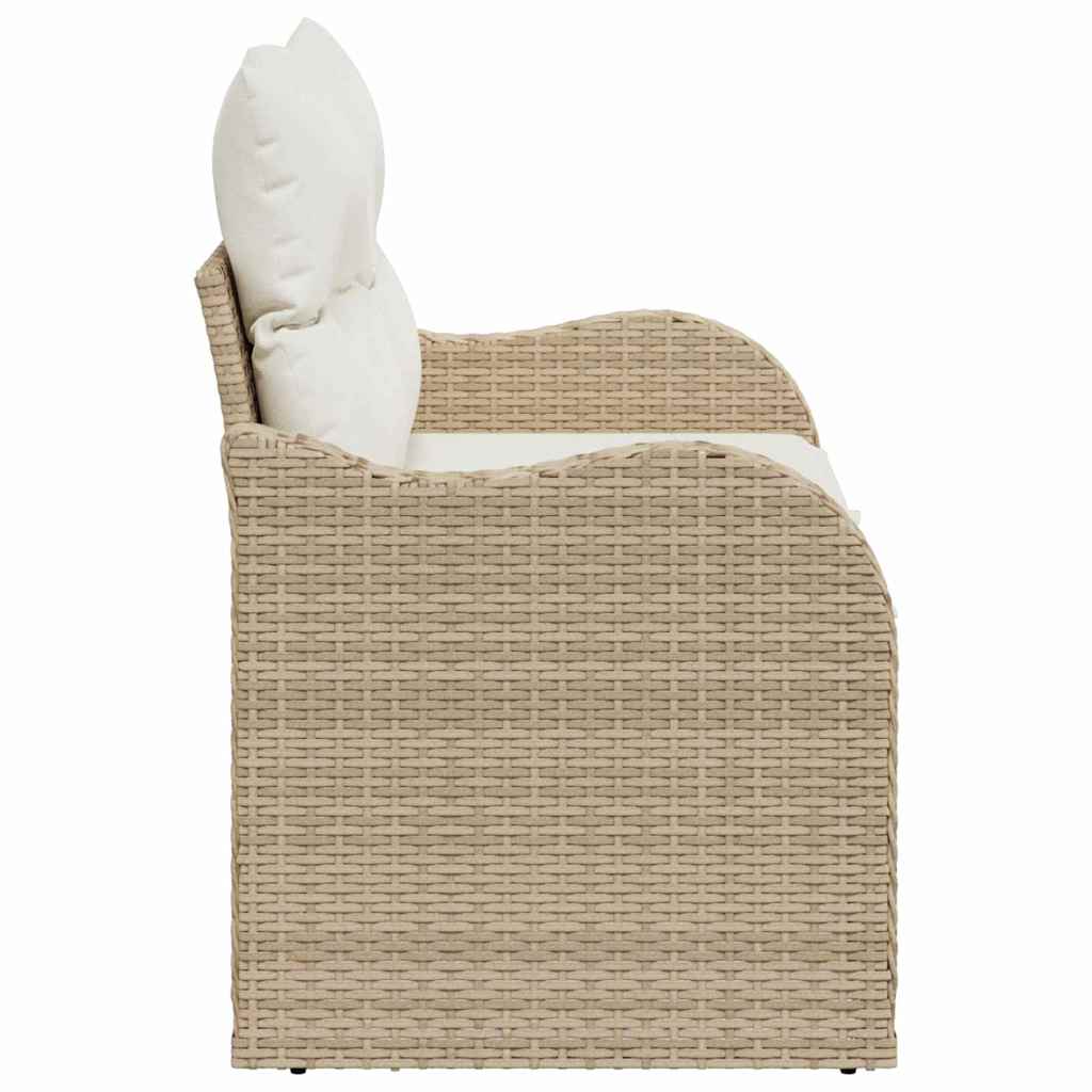 Tuinbank met kussen Beige 121 x 62 x 69cm poly rattan is nu te koop bij PeponiXL, paradijselijk wonen!