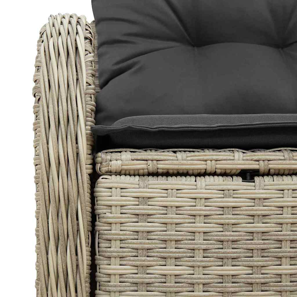 Tuinbank met kussen Lichtgrijs 121 x 62 x 69cm poly rattan is nu te koop bij PeponiXL, paradijselijk wonen!