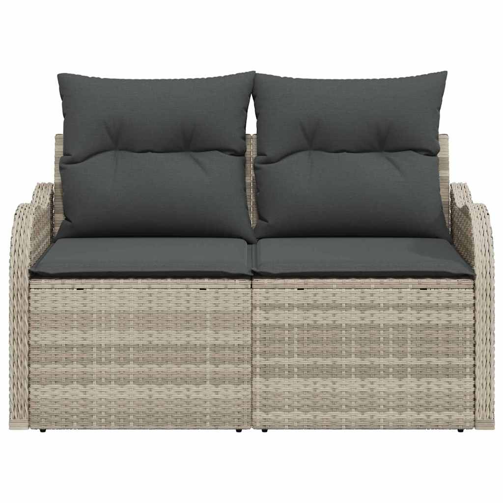 Tuinbank met kussen Lichtgrijs 121 x 62 x 69cm poly rattan is nu te koop bij PeponiXL, paradijselijk wonen!
