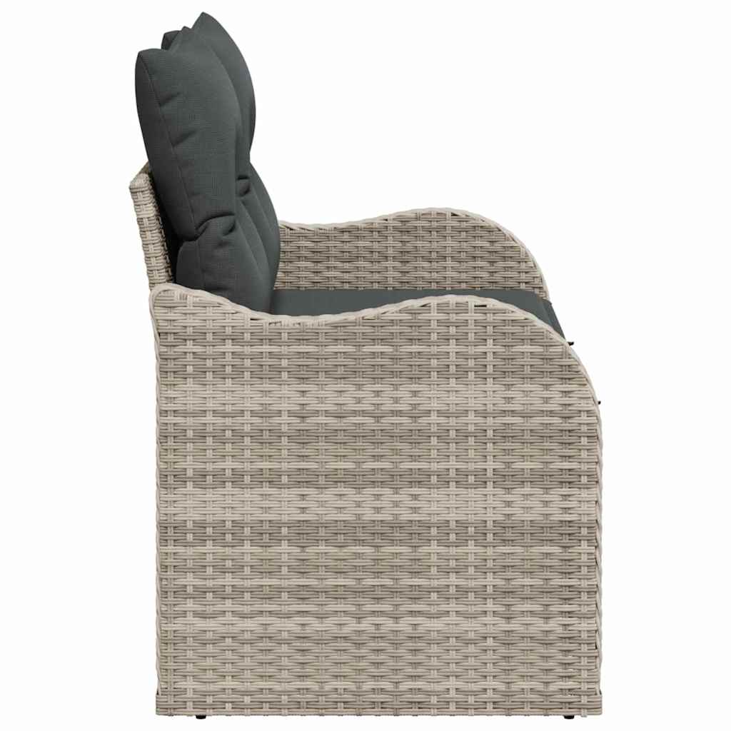 Tuinbank met kussen Lichtgrijs 121 x 62 x 69cm poly rattan is nu te koop bij PeponiXL, paradijselijk wonen!