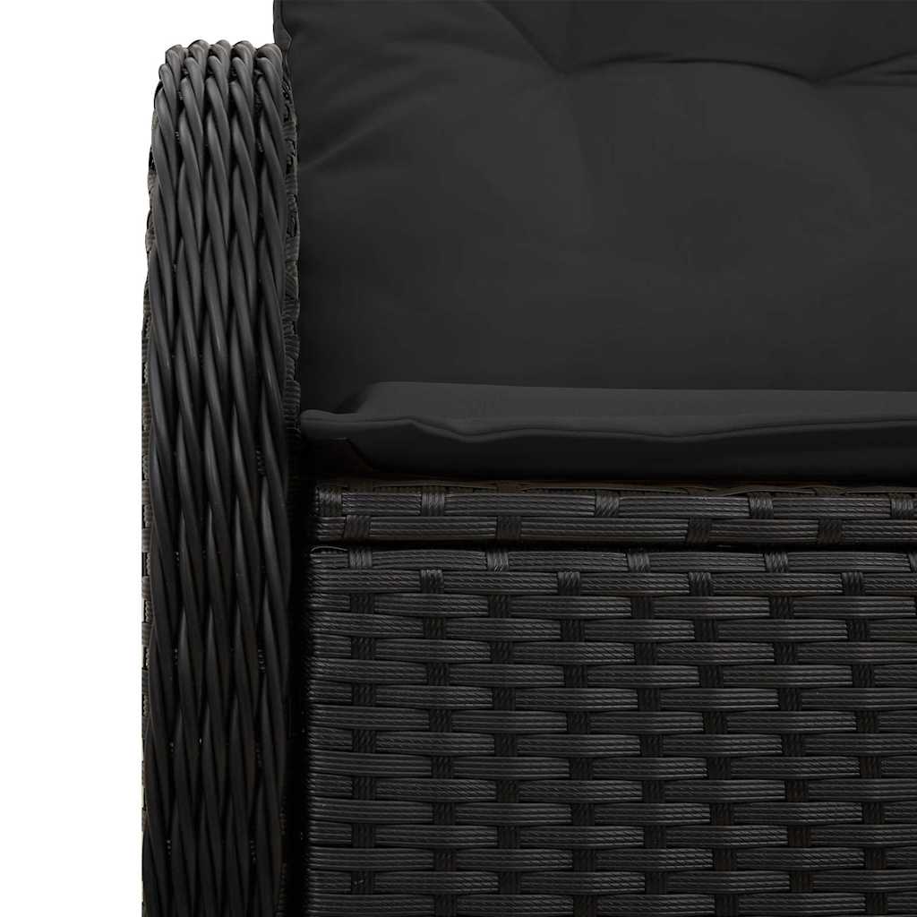 Tuinbank met kussen Zwart 121 x 62 x 69cm poly rattan is nu te koop bij PeponiXL, paradijselijk wonen!