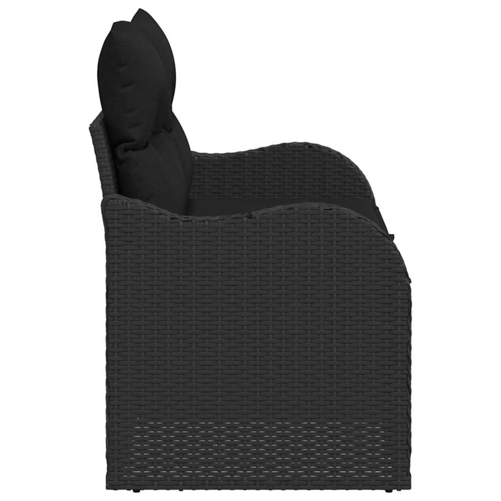 Tuinbank met kussen Zwart 121 x 62 x 69cm poly rattan is nu te koop bij PeponiXL, paradijselijk wonen!