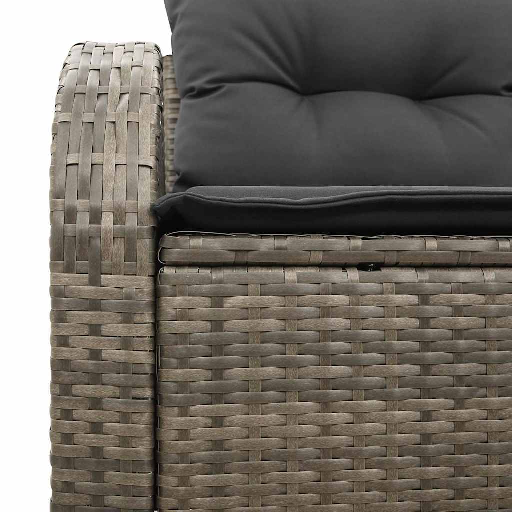 Tuinbank met kussen Grijs 124 x 62 x 69cm poly rattan is nu te koop bij PeponiXL, paradijselijk wonen!