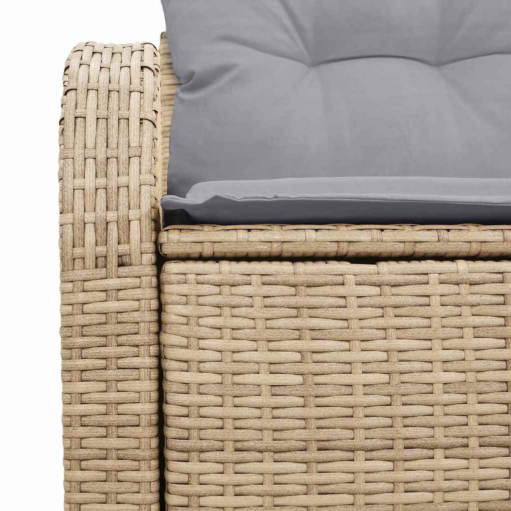 Tuinbank met kussen Beige 124 x 62 x 69cm poly rattan is nu te koop bij PeponiXL, paradijselijk wonen!