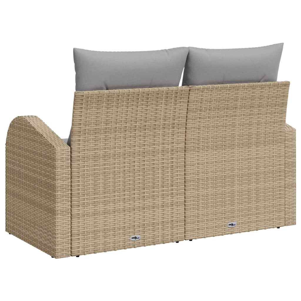 Tuinbank met kussen Beige 124 x 62 x 69cm poly rattan is nu te koop bij PeponiXL, paradijselijk wonen!