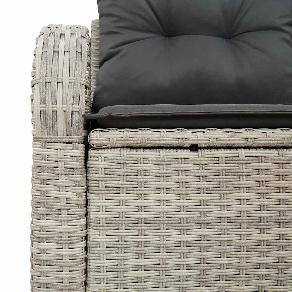 Tuinbank met kussen Lichtgrijs 124 x 62 x 69cm poly rattan is nu te koop bij PeponiXL, paradijselijk wonen!