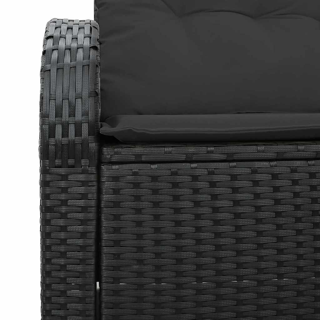 Tuinbank met kussen Zwart 124 x 62 x 69cm poly rattan is nu te koop bij PeponiXL, paradijselijk wonen!