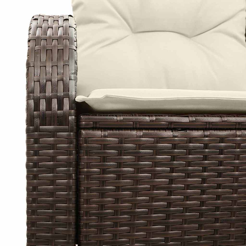 Tuinbank met kussen Bruin 124 x 62 x 69cm poly rattan is nu te koop bij PeponiXL, paradijselijk wonen!