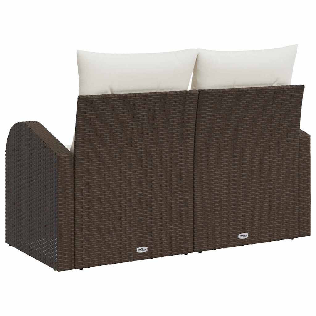 Tuinbank met kussen Bruin 124 x 62 x 69cm poly rattan is nu te koop bij PeponiXL, paradijselijk wonen!